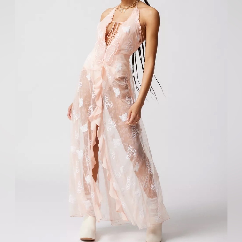 Nwt For Love & Lemons Beckett Butterfly Maxi Dress